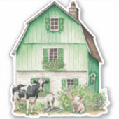 Irish Farmhouse | Groene Barn-Sticker Sticker (Voorkant)