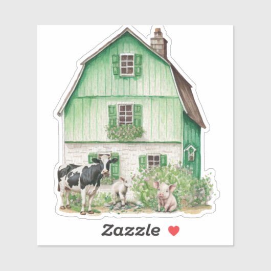 Irish Farmhouse | Groene Barn-Sticker Sticker (Vel)