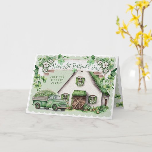 Irish Farmhouse | St Patrick's Day Kaart (Gele Bloem)