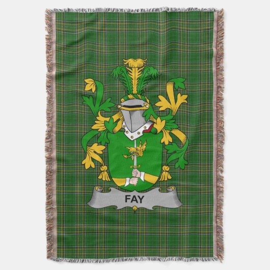 Irish Fay of O_Fee wapenschild Family Crest Ierlan Deken (Voorkant Verticaal)