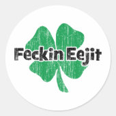 Irish Feckin Eejit Ronde Sticker (Voorkant)