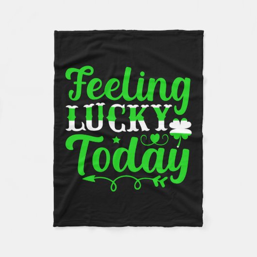 Irish Feeling Lucky Today Fleece Deken (Voorkant)