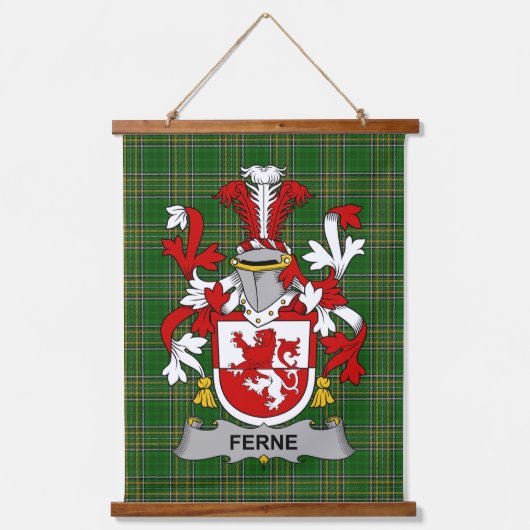 Irish Ferne Coat of Arms Family Crest Hangend Wandkleed (Voorkant)