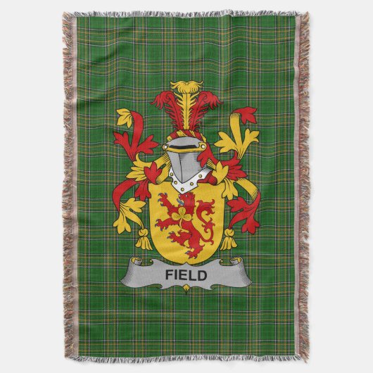 Irish Field Coat of Arms Family Crest Ireland Deken (Voorkant Verticaal)