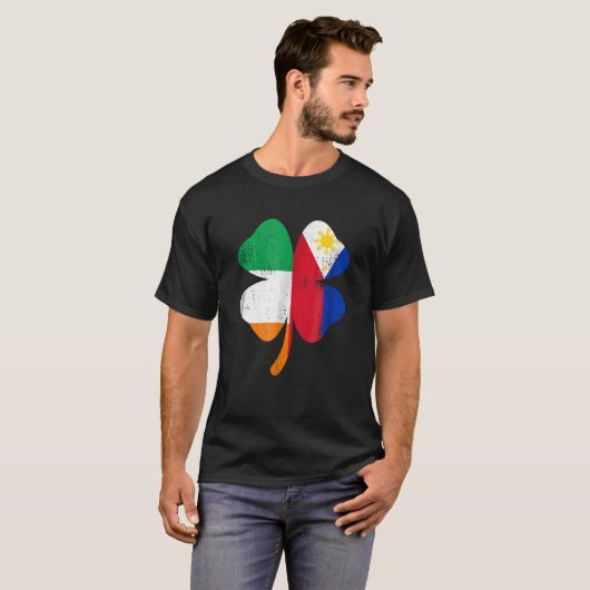 Irish Filipino Flags St Patricks Day T-Shirt (Voorkant volledig)