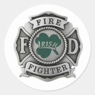Irish Firefighter Badge Ronde Sticker
