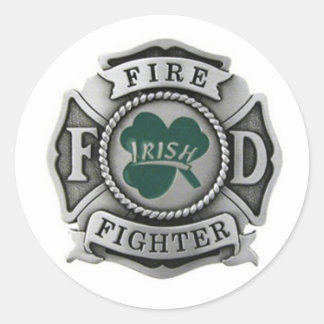 Irish Firefighter Badge Ronde Sticker