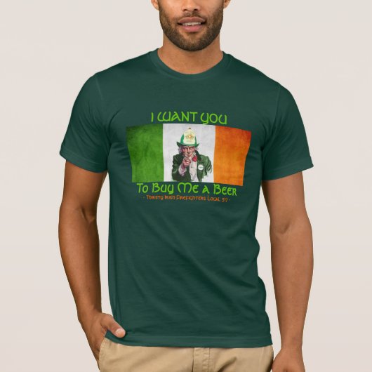 Irish Firefighter oom Sam T-shirt (Voorkant)