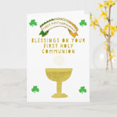 Irish First Heilige Communcard Kaart (Gele Bloem)