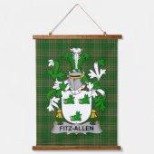 Irish Fitz-Allen Coat of Arms Family Crest Hangend Wandkleed (Voorkant)