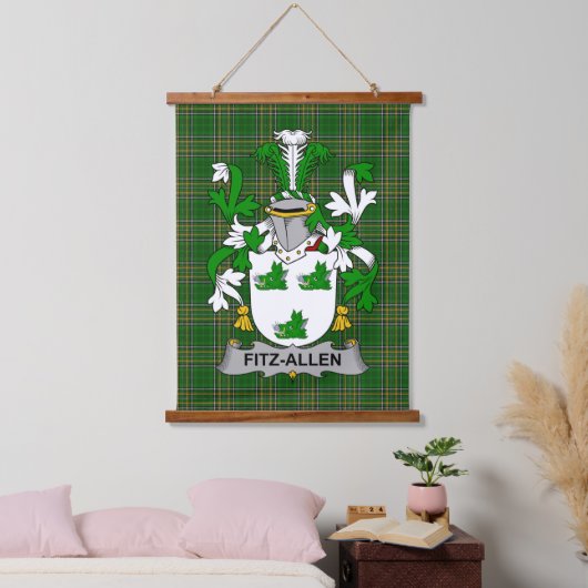 Irish Fitz-Allen Coat of Arms Family Crest Hangend Wandkleed (Slaapkamer)
