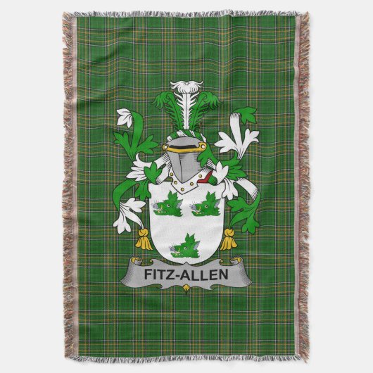 Irish Fitz-Allen Wapen Familie Crest Irelan Deken (Voorkant Verticaal)