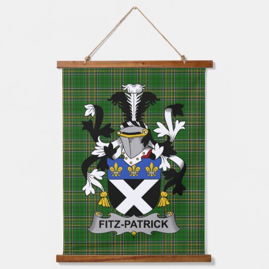 Irish Fitz-Patrick Coat of Arms Family Crest Hangend Wandkleed (Voorkant)