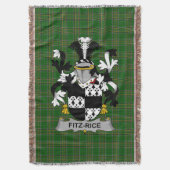 Irish Fitz-Rice Wapen van de familie Crest Ierland Deken (Voorkant Verticaal)