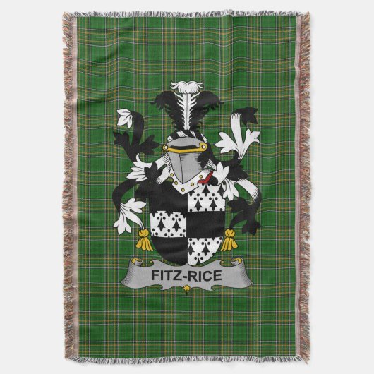 Irish Fitz-Rice Wapen van de familie Crest Ierland Deken (Voorkant Verticaal)