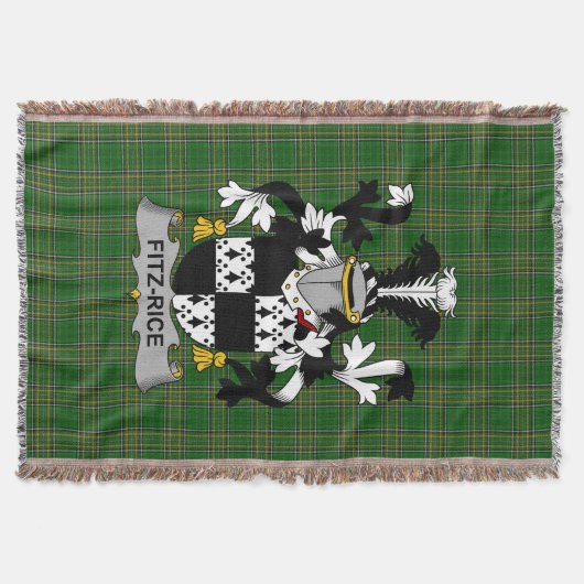 Irish Fitz-Rice Wapen van de familie Crest Ierland Deken (Voorkant)