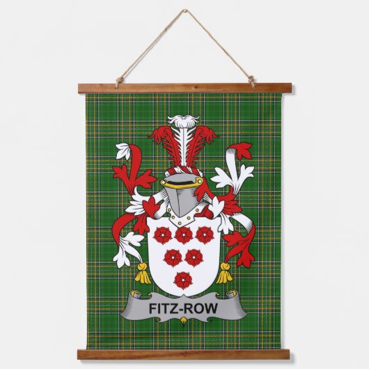 Irish Fitz-Row Coat of Arms Family Crest Hangend Wandkleed (Voorkant)