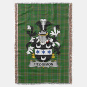 Irish Fitz-Simon Wapenschild Familie Crest Irelan Deken (Voorkant Verticaal)