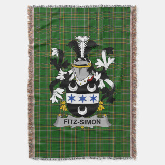 Irish Fitz-Simon Wapenschild Familie Crest Irelan Deken