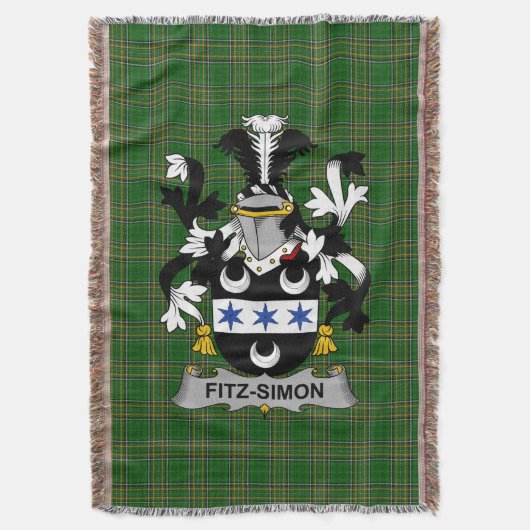 Irish Fitz-Simon Wapenschild Familie Crest Irelan Deken (Voorkant Verticaal)