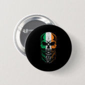 Irish Flag Bearded Skull Head Saint Patrick's Day Ronde Button 5,7 Cm (Voorkant /achterkant)
