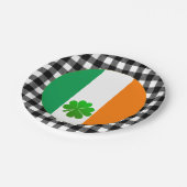 Irish Flag Bord, Shamrock, buffalo plaid, Ierland Papieren Bordje (Gekanteld)