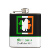 Irish Flag Border Shamrock Personalized Heupfles (Voorkant)