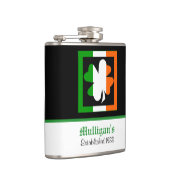 Irish Flag Border Shamrock Personalized Heupfles (Rechts)