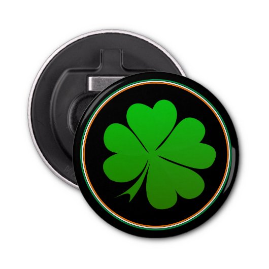 Irish Flag Bottle Opener, Ierland St Patrick Party Button Flesopener (Voorkant)