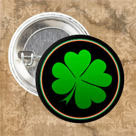 Irish Flag Button, Lucky Clover Ireland / St Paddy Ronde Button 3,2 Cm