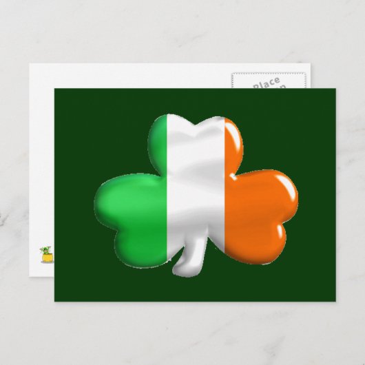 Irish Flag Clover Briefkaart (Voorkant / Achterkant)