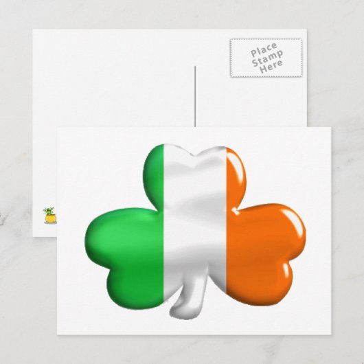 Irish Flag Clover Briefkaart (Voorkant / Achterkant)