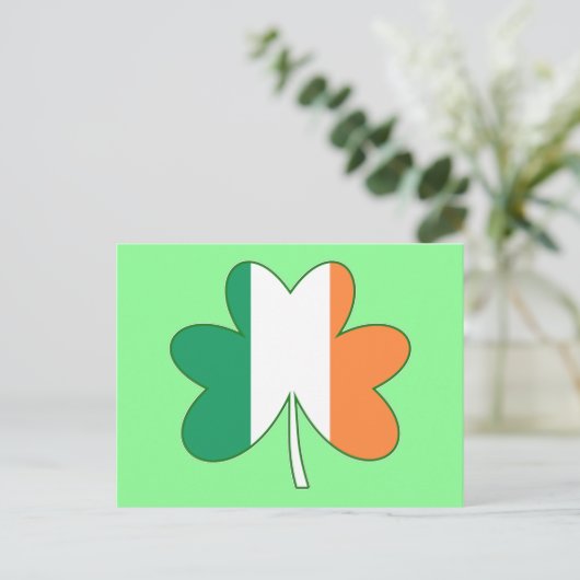 Irish Flag Color Shamrock Briefkaart (Staand voorkant)