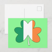 Irish Flag Color Shamrock Briefkaart (Voorkant / Achterkant)