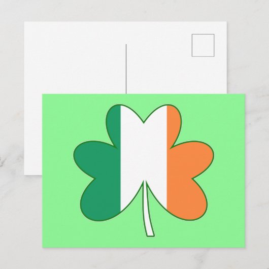 Irish Flag Color Shamrock Briefkaart (Voorkant / Achterkant)