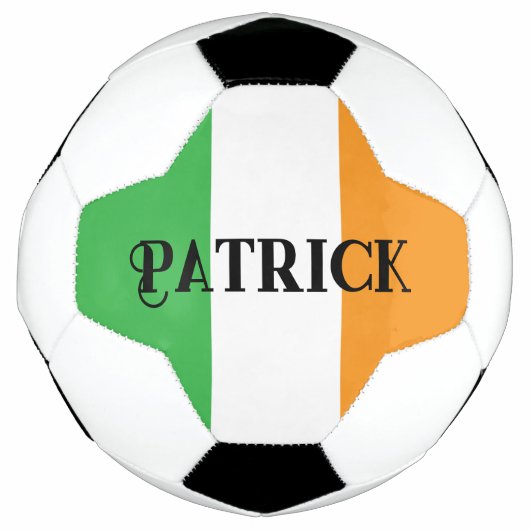 Irish Flag Custom Name Groen en Sinaasappel Voetbal (Voorkant)