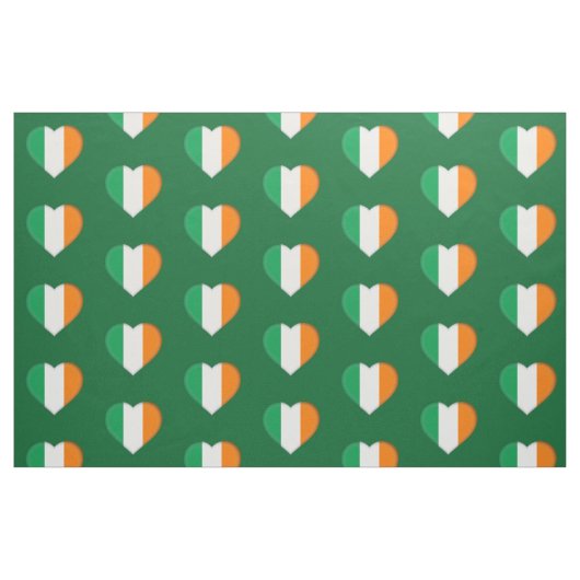 Irish Flag Cute Irish Hearts Pattern St. Patrick Stof (Fat Quarter)