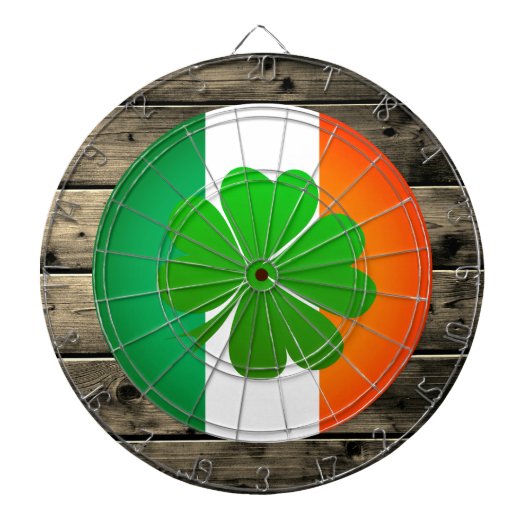 Irish Flag Dartboard & Shamrock darts/game board Dartbord (Voorkant)