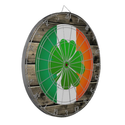 Irish Flag Dartboard & Shamrock darts/game board Dartbord (Voorkant Links)