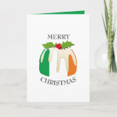 IRISH FLAG | Festive Plum Pudding | Kerstmis Feestdagen Kaart (Voorkant)