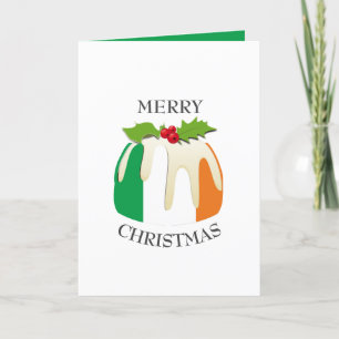 IRISH FLAG   Festive Plum Pudding   Kerstmis Feestdagen Kaart