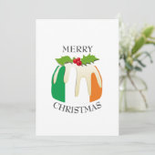 IRISH FLAG | Festive Plum Pudding | Kerstmis Feestdagenkaart (Staand voorkant)