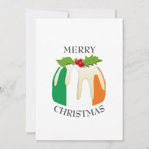 IRISH FLAG   Festive Plum Pudding   Kerstmis Feestdagenkaart