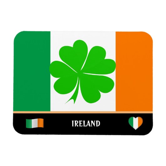 Irish Flag & geluksklaver leaf/Ireland Magnet Magneet (Horizontaal)