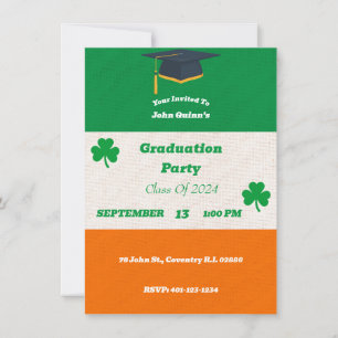 Irish Flag Graduation Party Uitnodiging