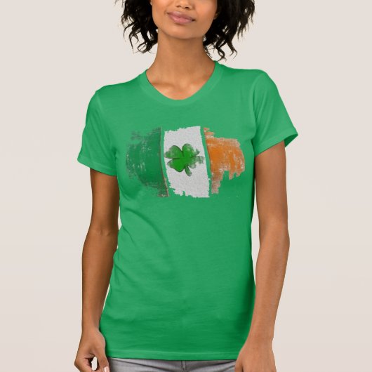 Irish Flag Green Shirt Vrouwen Iers T-shirt Design (Voorkant)