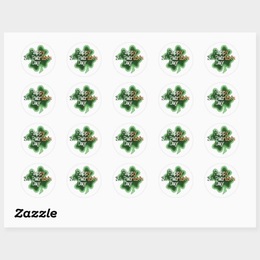 Irish Flag Happy St. Patrick's Day Ronde Sticker (Vel)