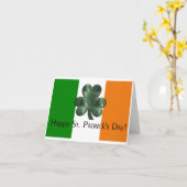 Irish Flag Happy St. Patrick's Day Wenskaart Kaart (Gele Bloem)