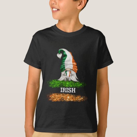 *~* IRISH Flag IRELAND GNOME BOY T-shirt (Voorkant)