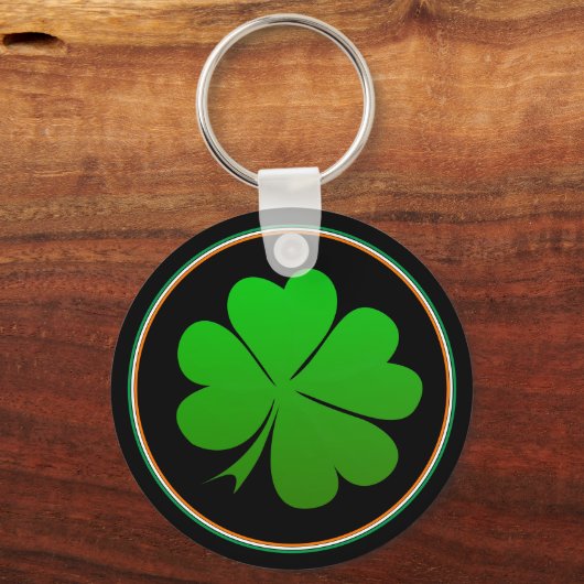 Irish Flag Keys, Lucky Clover Ireland / St Paddy Sleutelhanger (Voorkant)